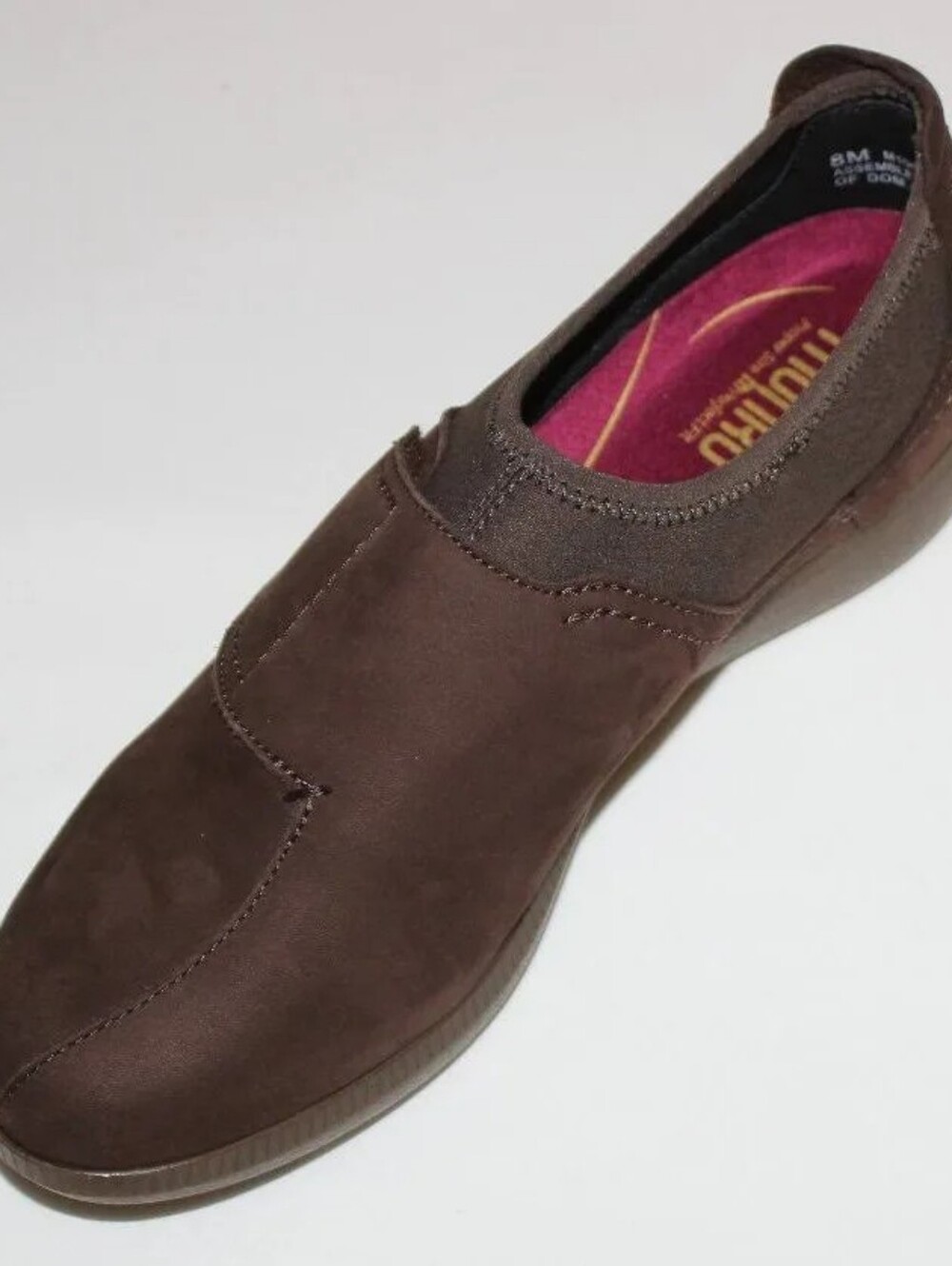 MUNRO JANIS BROWN NUBUCK SLIP ON SNEAKER SZ 10.5